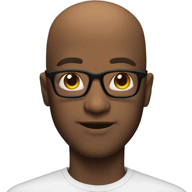 Black, male, glasses, bald head emoji