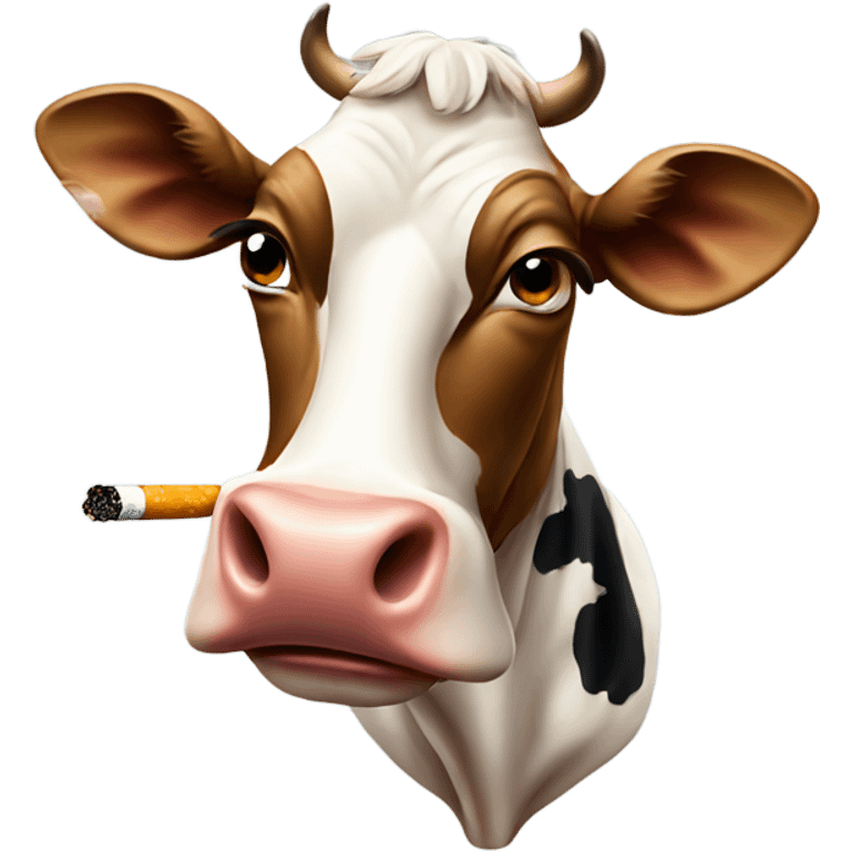 Cow smoking a cigarette  emoji