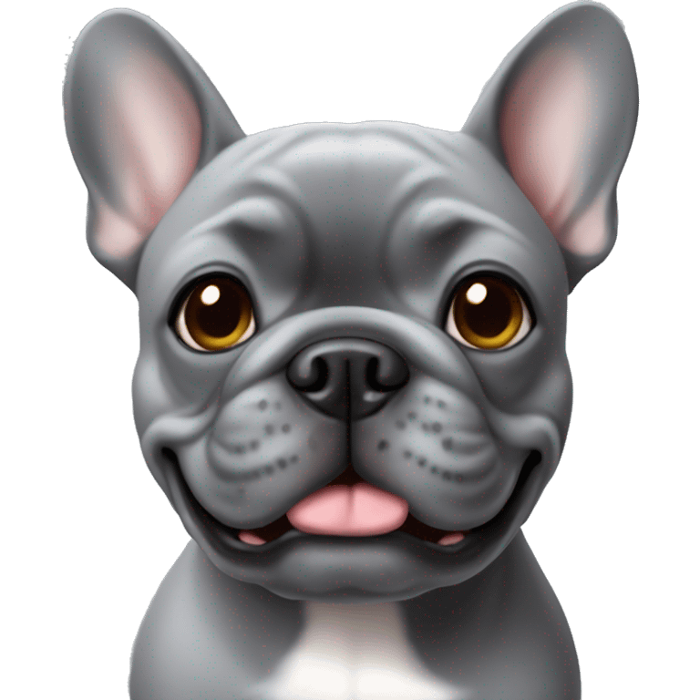 Gray French bulldog emoji