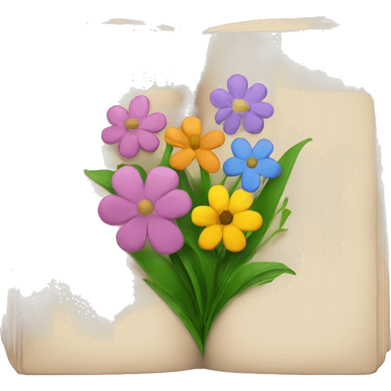 book with flowers emoji