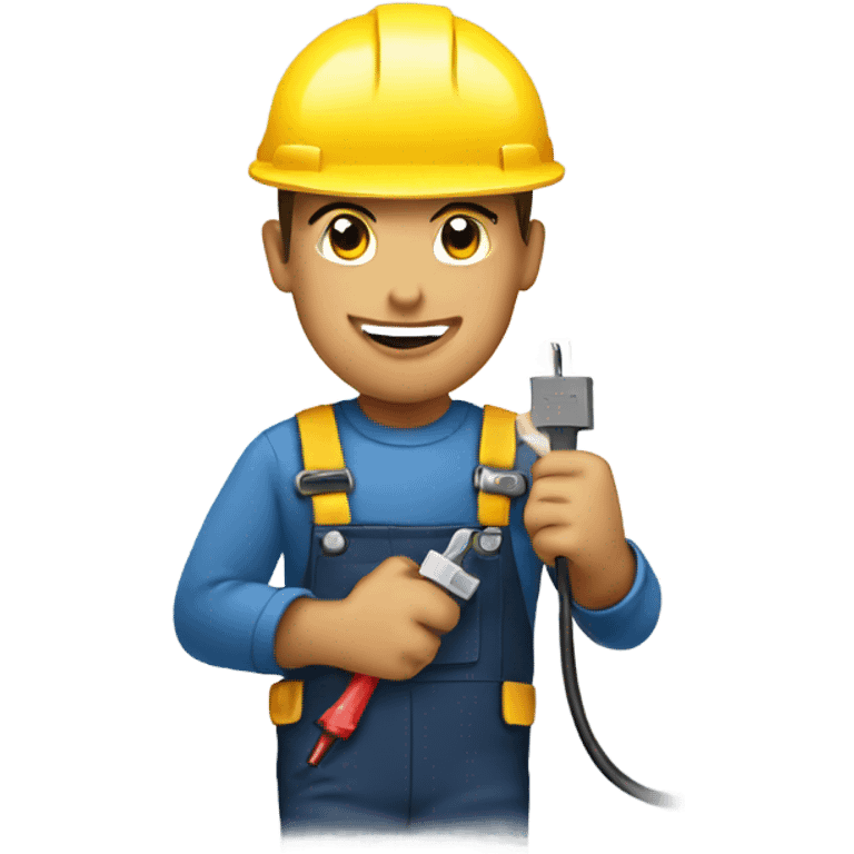 electrician holding a plug emoji