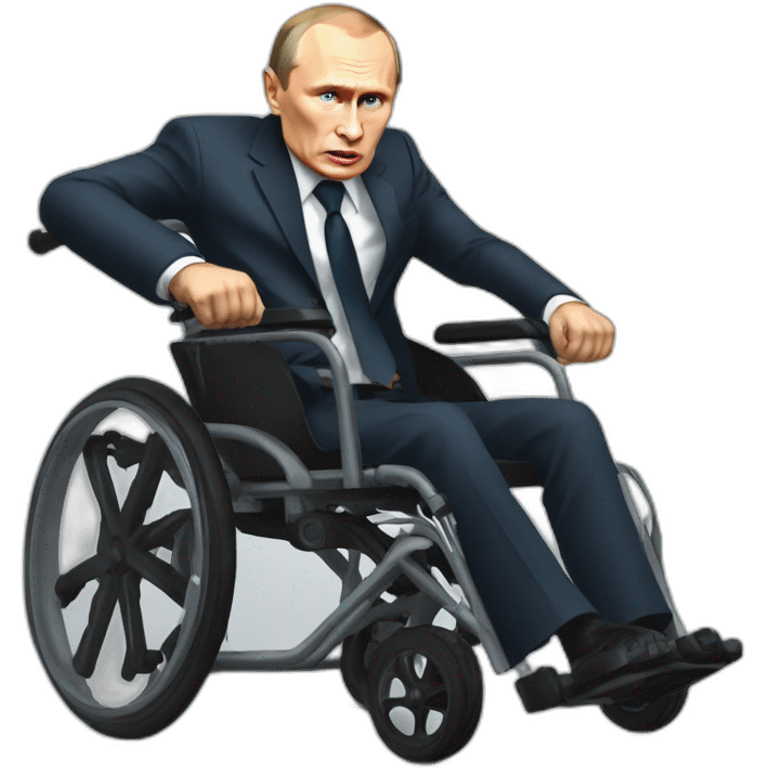 furious vladimir putin monke rides small wheelchair emoji