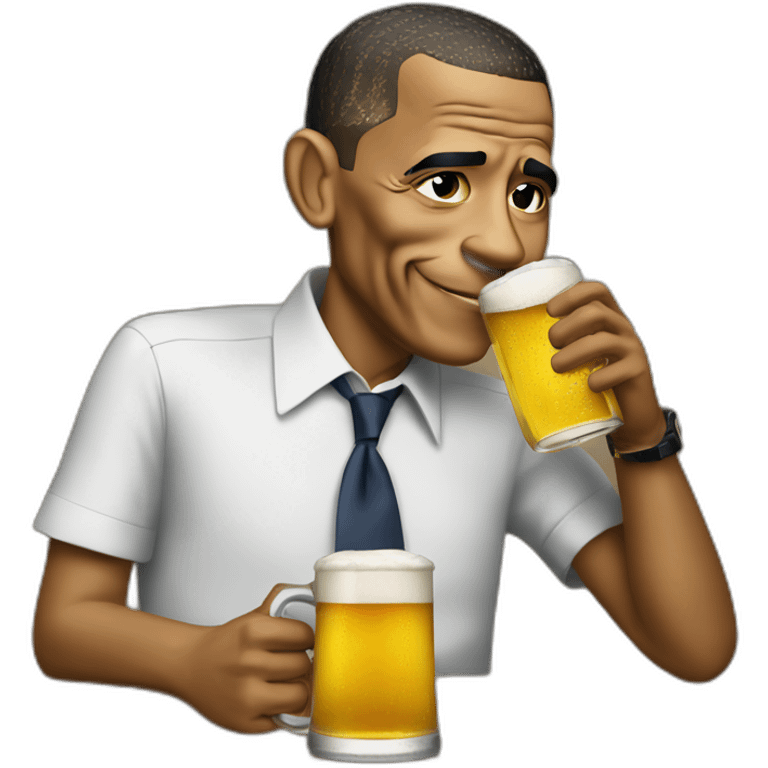 barrack obama drinking a beer emoji