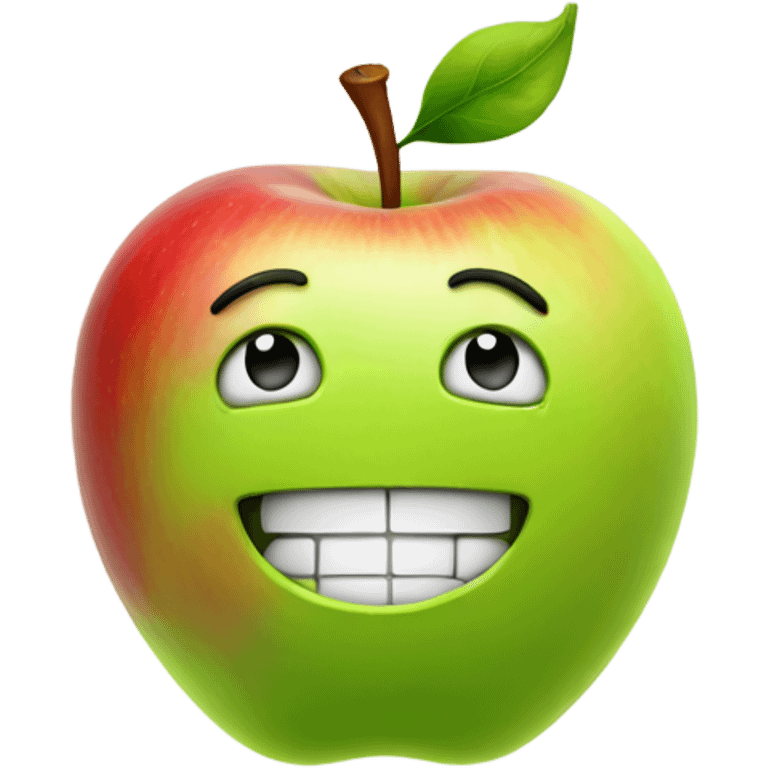 Apple with smiley face and thumbs up emoji