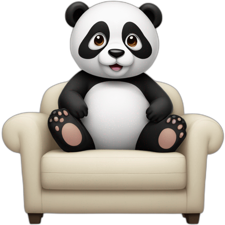 Panda seated on sofa emoji