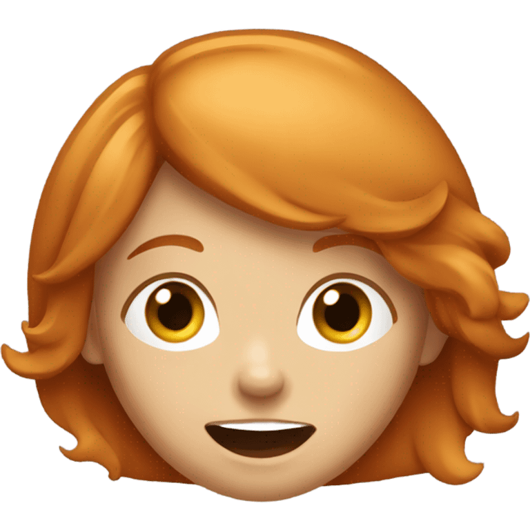 Ginger girl saying oh  emoji