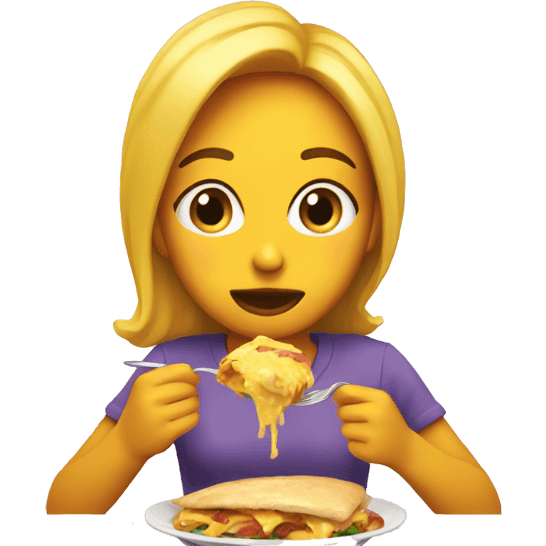 Chica comiendo emoji