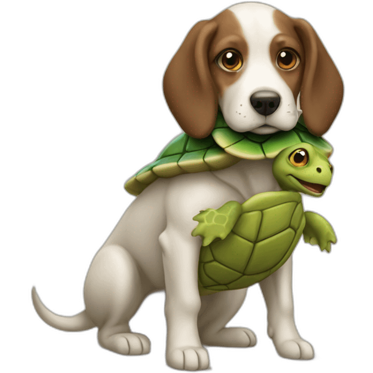 Dog with turtle on back emoji