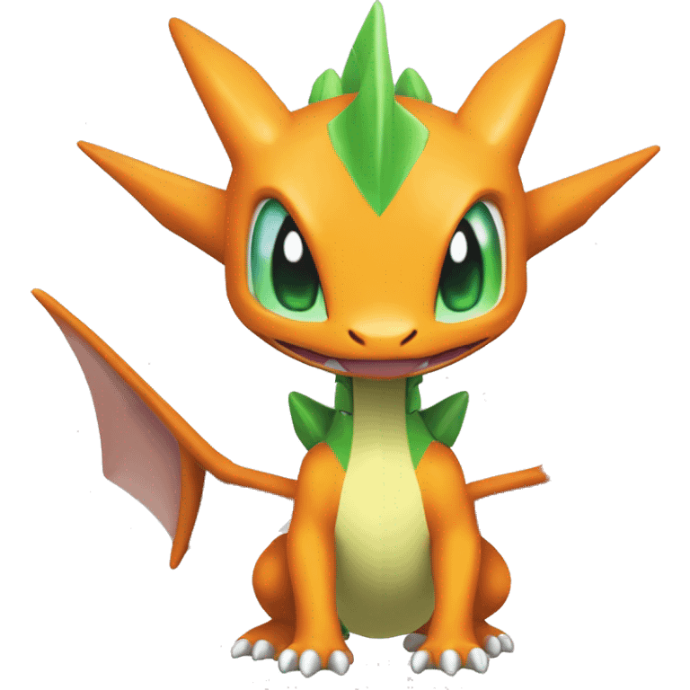 Cool Edgy Chibi Legendary Shiny Fakemon-Pokémon-Flygon-Charizard With Full Body Detailed High Quality emoji