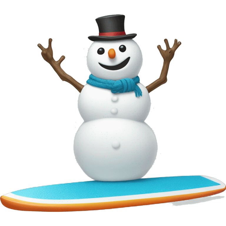 snowman on a surfboard  emoji