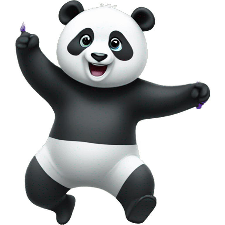 panda jump roping  emoji