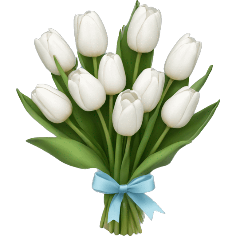 white tulip bouquet  emoji