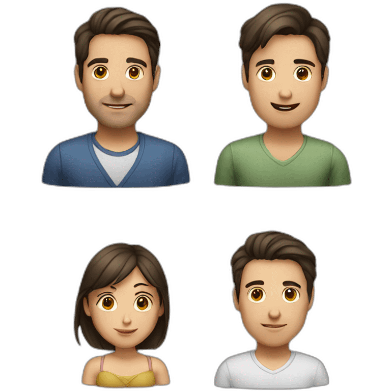 man talking to girl, man has dark hair, woman has brown hair   emoji