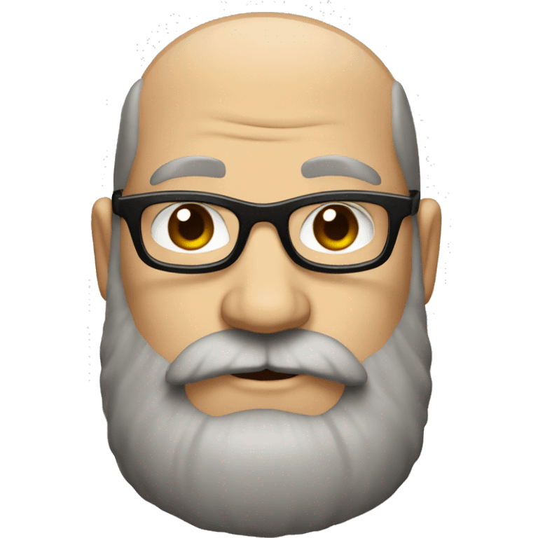 Heavy white dad with a big brown beard and black rectangle glasses emoji