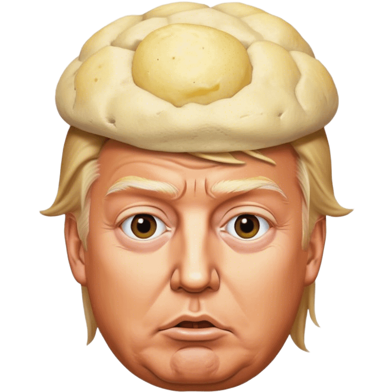 Donald trump with mash potatoes on his head emoji