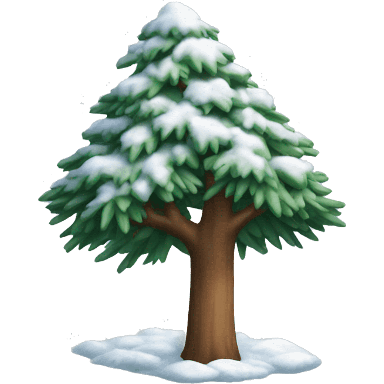 Pine tree covered in snow emoji