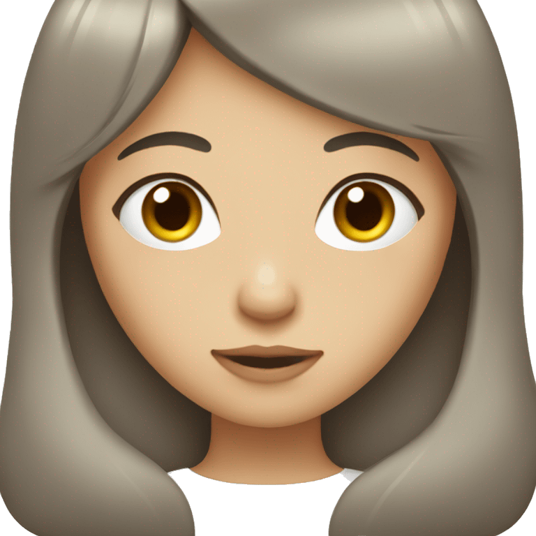 girl with long dark brown hair and bangs emoji