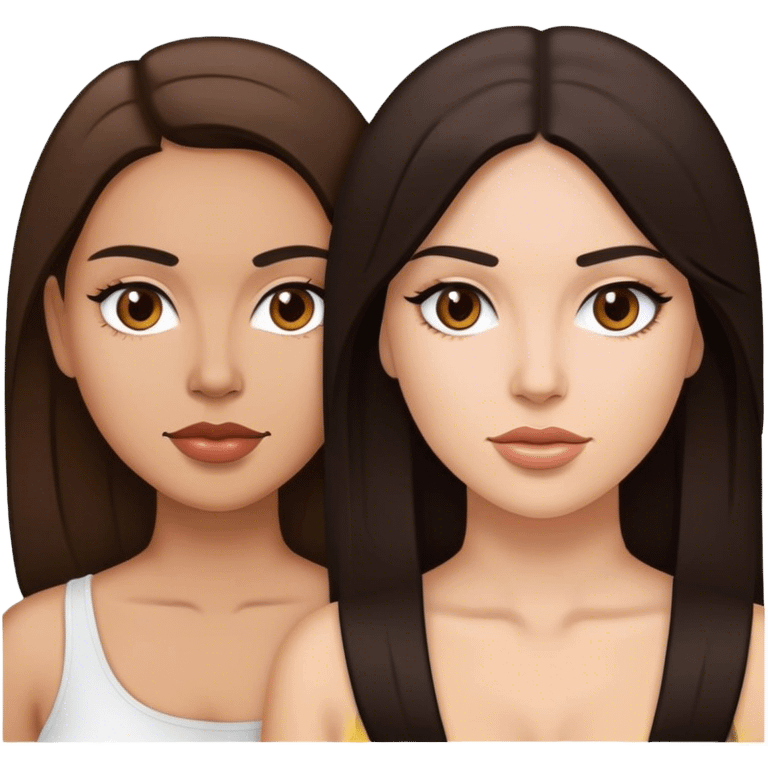 Latina girlfriend with white brunette girlfriend emoji