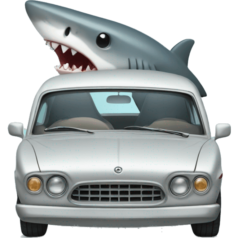 a shark in a car emoji