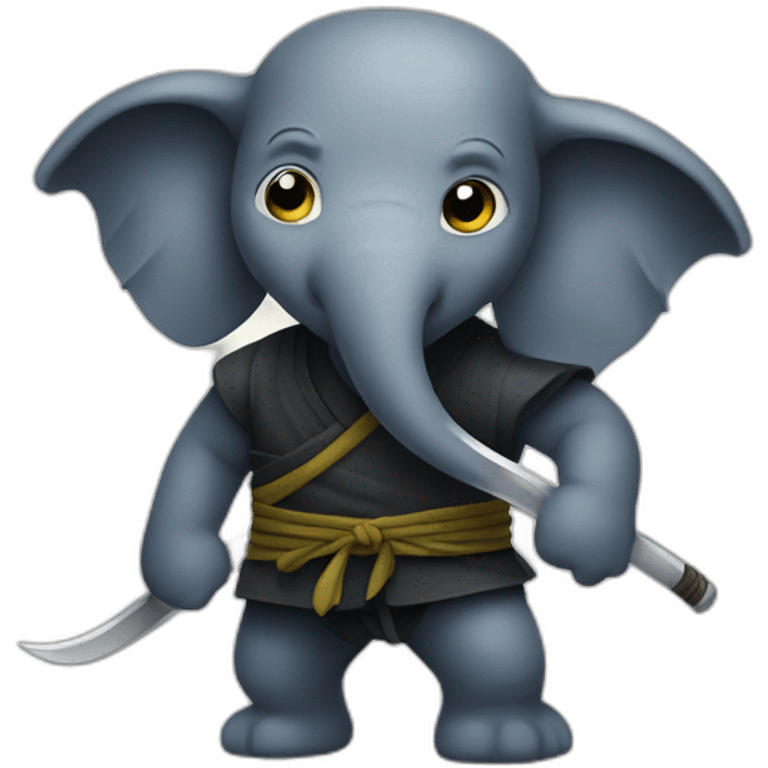 Ninja sur un elephant emoji