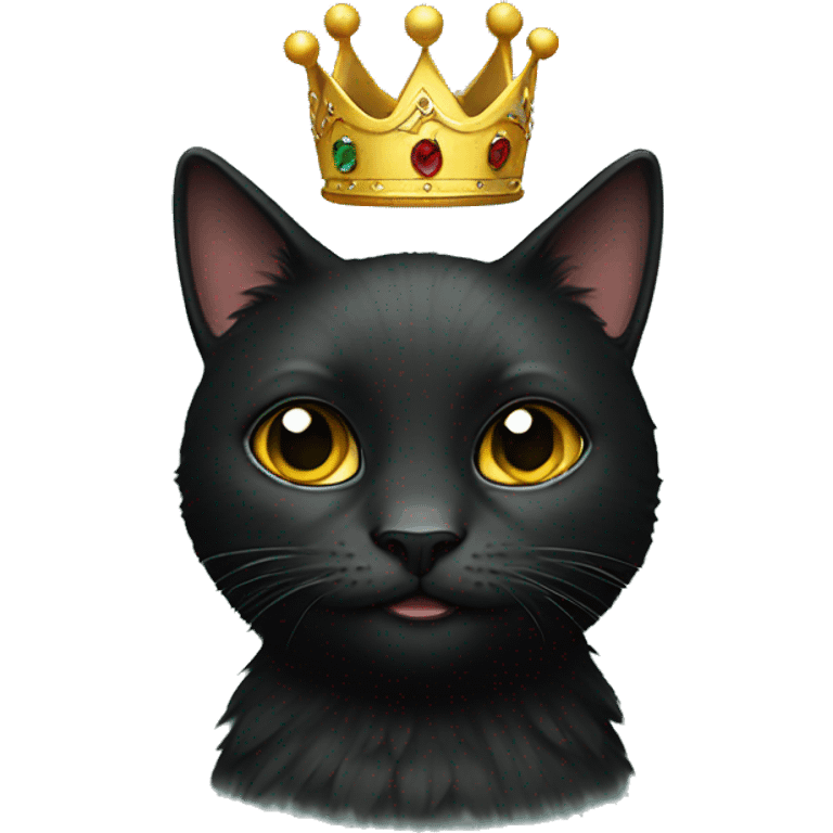 a black cat wearing a crown emoji