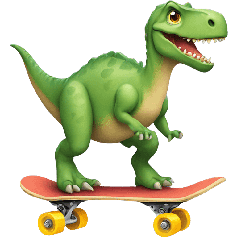 Dino on a Skateboard emoji