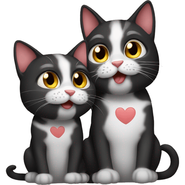 2 cats love emoji