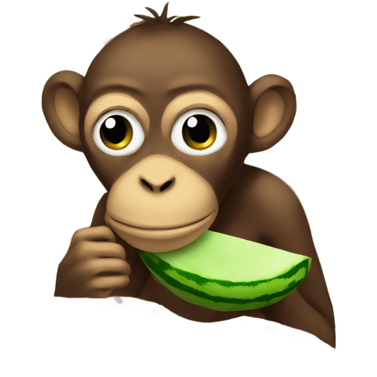 monkey eating watermelon emoji