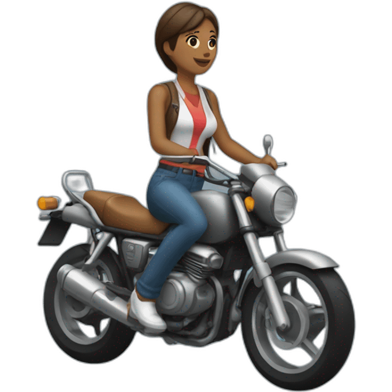 mulher andando de moto entregadora emoji