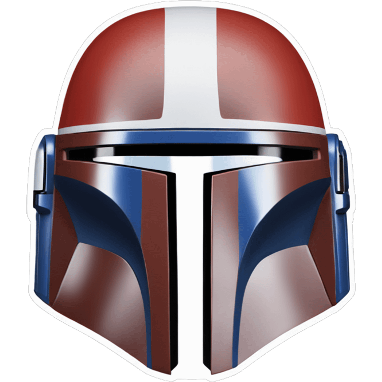 Red white and blue mandalorian helmet emoji