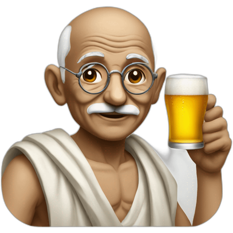 ghandhi drinking a beer emoji