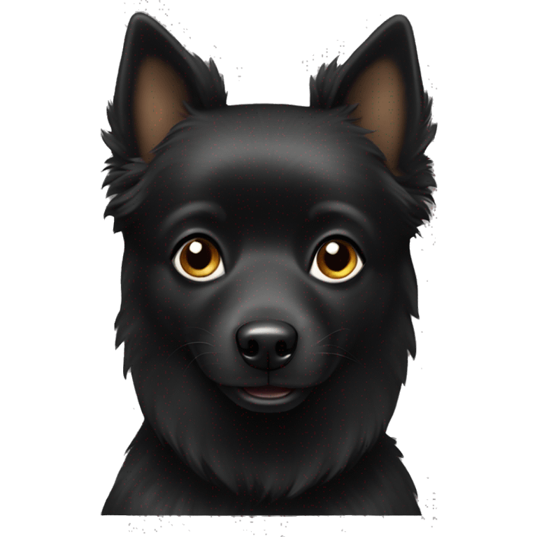 Black Spitz Dog emoji