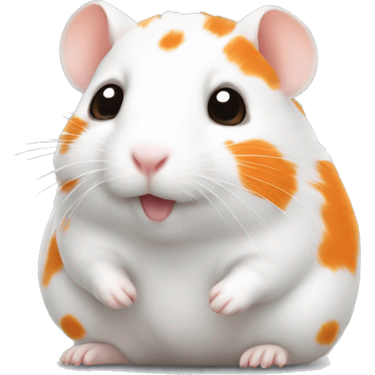 White hamster with orange spots  emoji