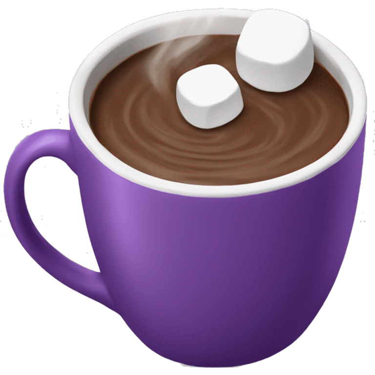 hot chocolate + marshmallows + purple mug emoji