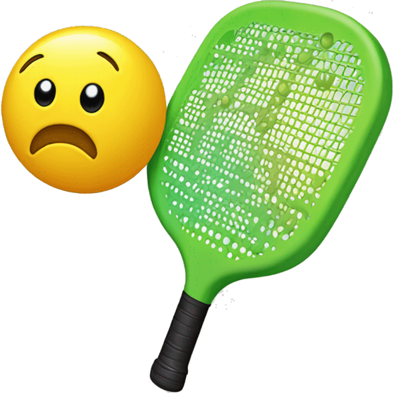 Pickleball paddle with a pickleball emoji