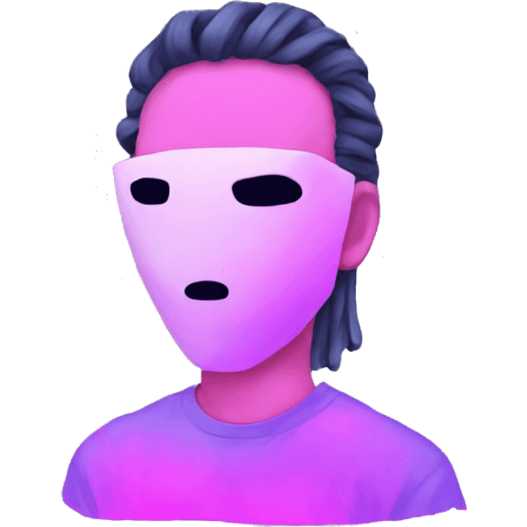 vaporwave style faceless head emoji