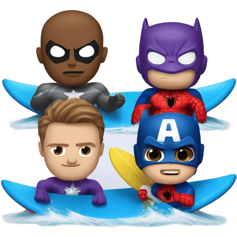 Surfing ,spiderman ,thanos, Batman ,captain America emoji