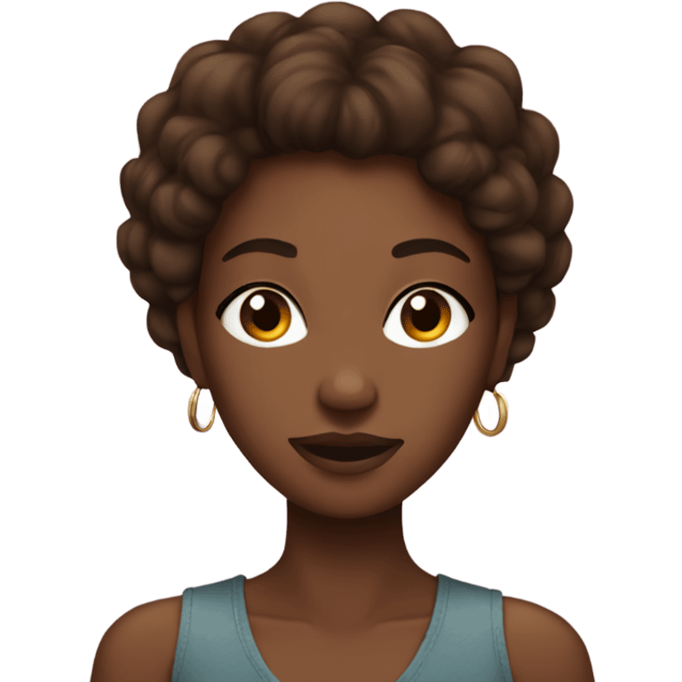 Pretty black girl with brown hair vogueing emoji