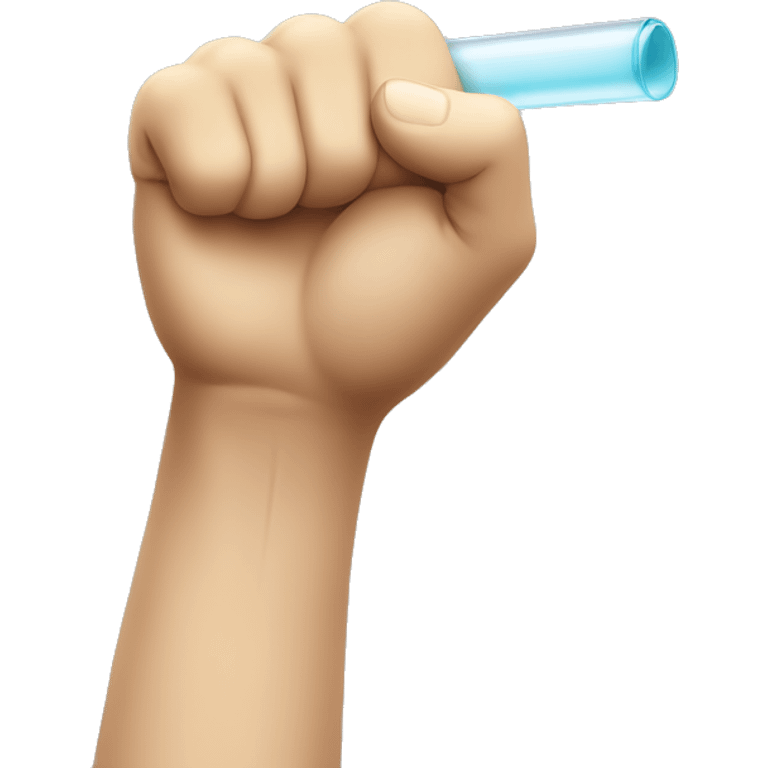 horizontal hand in a fist like pose that seems like it is holding a transparent tube but the tube is not seen emoji