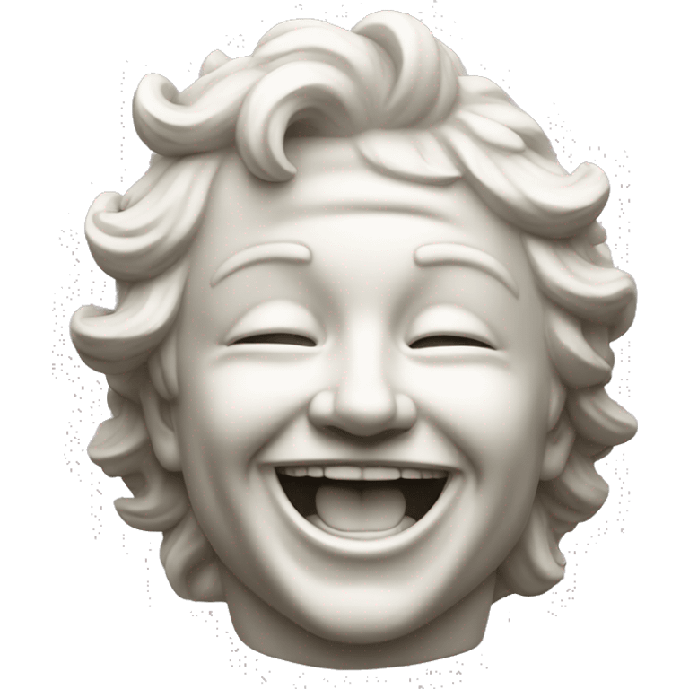 laughing statue, muscular statue, antique white statue emoji