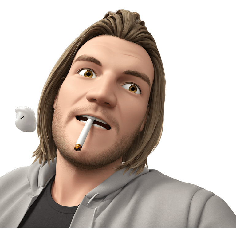 male with cigarette indoors emoji