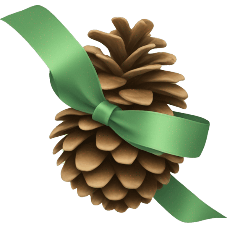 pine cone with Sage light green ribbon emoji