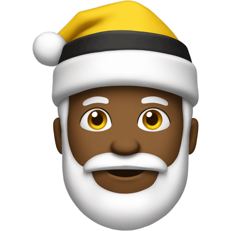 Yellow Black Santa emoji