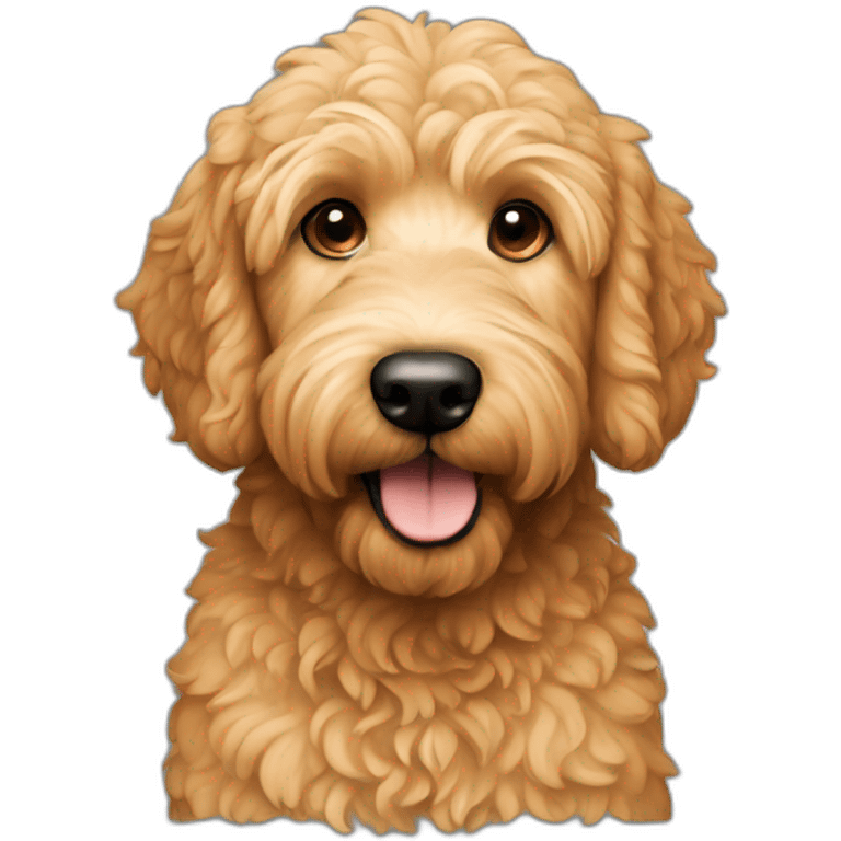 Apricot golden doodle dog emoji