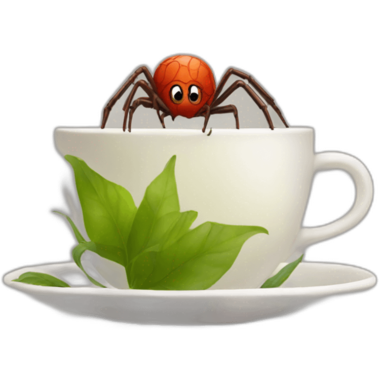 Spider with tea emoji