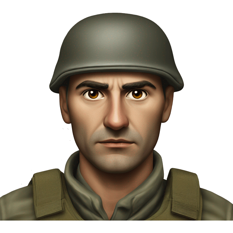 A serious Serbian resistance soldier 1990 photorealistic without helmet emoji