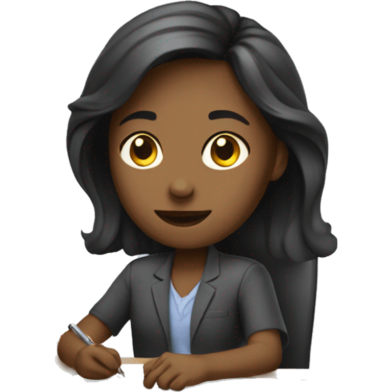 Girl working at desk emoji