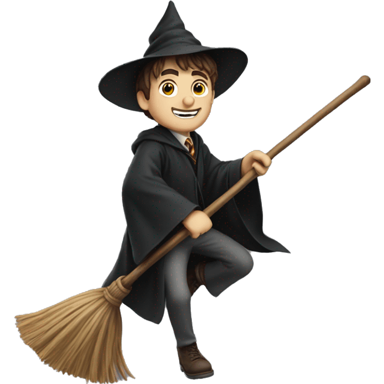 Harry potter riding a broom emoji