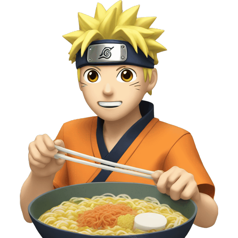 Naruto eating ramen emoji