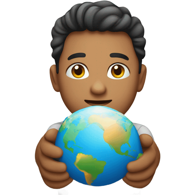 Latino with the world in his hands emoji